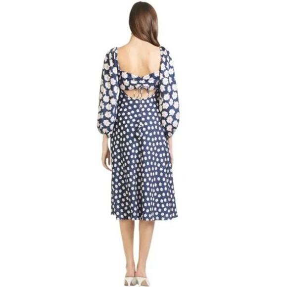 SACHIN + BABI Dress Size 4 Evening Gown NEW Melody Dress Ikat Blue Pink Midi - Picture 2 of 10